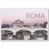 Rome Italy Castel Sant'Angelo Bridge Sunset Sticker (Voorkant)