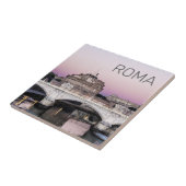 Rome Italy Castel Sant'Angelo Bridge Sunset Tegeltje (Zijkant)