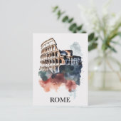 Rome Italy Italian Colosseum Watercolor Travel Briefkaart (Staand voorkant)