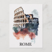 Rome Italy Italian Colosseum Watercolor Travel Briefkaart (Voorkant)