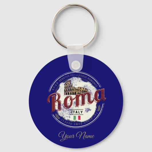 Rome Italy Retro Colosseum Vintage Holiday Sleutelhanger (Voorkant)