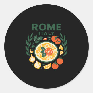 Rome Italy Souvenir Italian Pasta And Travel Desig Ronde Sticker