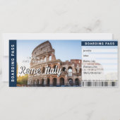 Rome Italy Trip Surprise Boarding Pass Card Kaart (Voorkant)