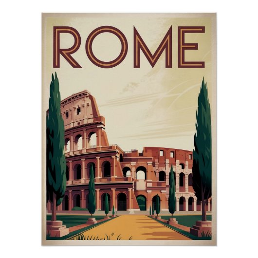 Rome Italy vintage Perfect Poster (Voorkant)