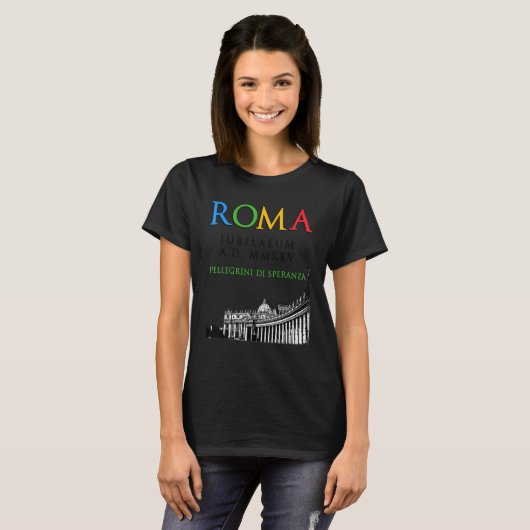 Rome Jubileum Pelgrims of Hope 2025 Christelijk Go T-shirt (Voorkant volledig)