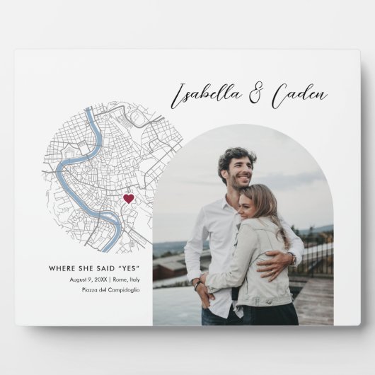 Rome Kaart Bruiloft Verloving Foto Gift Fotoplaat (Voorkant)