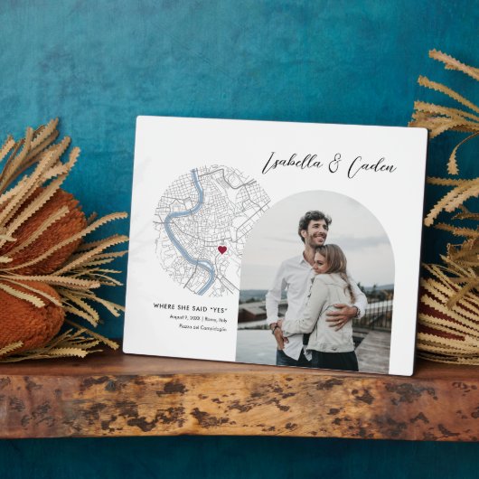 Rome Kaart Bruiloft Verloving Foto Gift Fotoplaat (Zijkant)