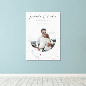 Rome Kaart Bruiloft Verloving Foto Gift Verticaal Canvas Afdruk (Insitu (Houten vloer))