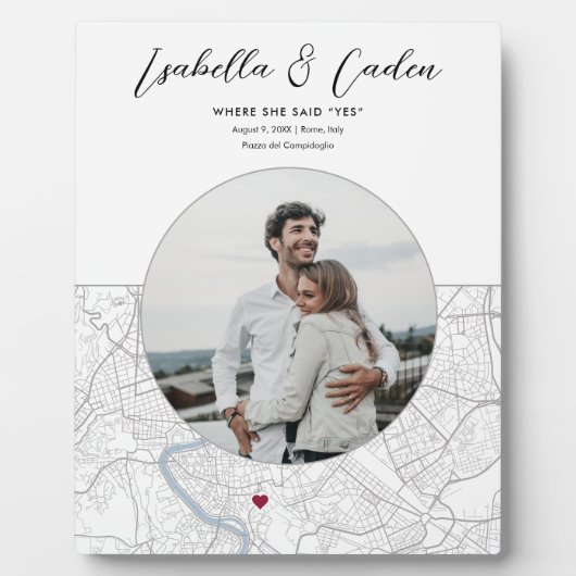 Rome Kaart Bruiloft Verloving Foto Gift Verticaal Fotoplaat (Voorkant)