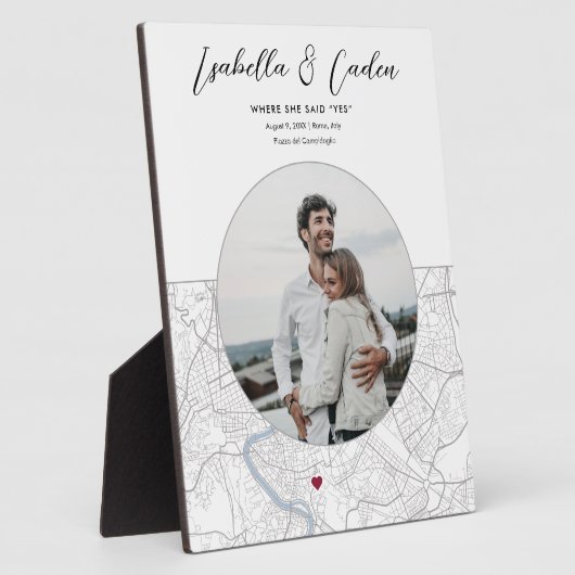 Rome Kaart Bruiloft Verloving Foto Gift Verticaal Fotoplaat (Zijkant)