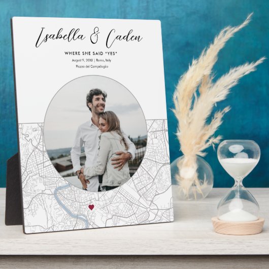 Rome Kaart Bruiloft Verloving Foto Gift Verticaal Fotoplaat (Zijkant)