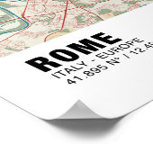 Rome Kaart Poster - Italië  kaart (Hoek)