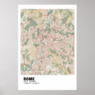 Rome Kaart Poster - Italië kaart