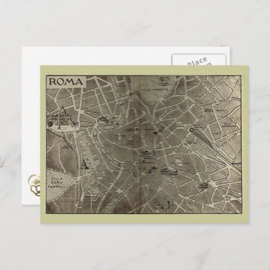 Rome, kaart van het einde van de 19e eeuw (Voorkant / Achterkant)