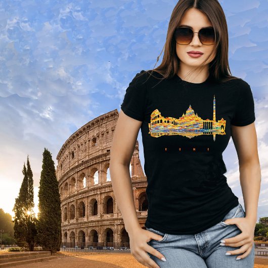 Rome kleurrijk silhouet t-shirt