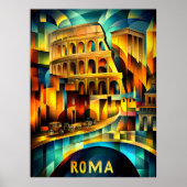 Rome kubistisch erfgoed - modern geometrisch Colos Poster (Voorkant)