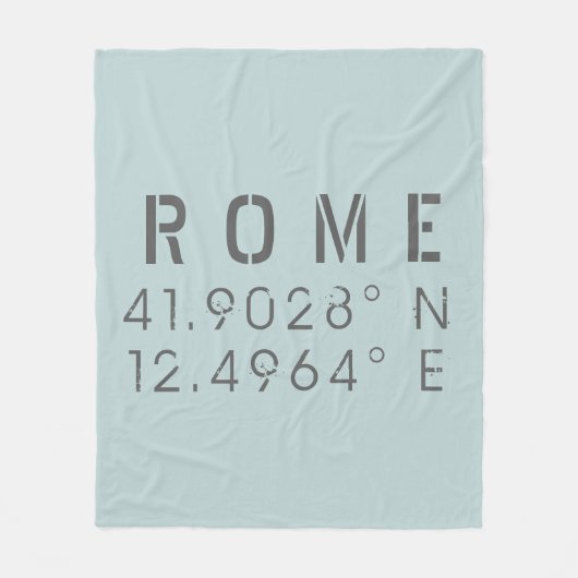 Rome Latitude en lengtegraad Fleece Deken (Voorkant)