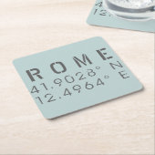 Rome Latitude en lengtegraad Kartonnen Onderzetters (Schuin)