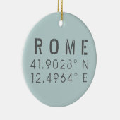 Rome Latitude en Lengtegraad  Keramisch Ornament (Rechts)