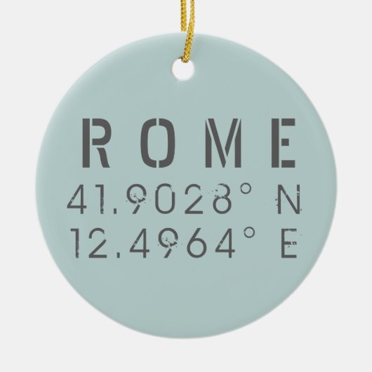 Rome Latitude en Lengtegraad  Keramisch Ornament (Voorkant)