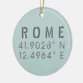 Rome Latitude en Lengtegraad  Keramisch Ornament (Links)