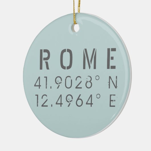 Rome Latitude en Lengtegraad  Keramisch Ornament (Links)