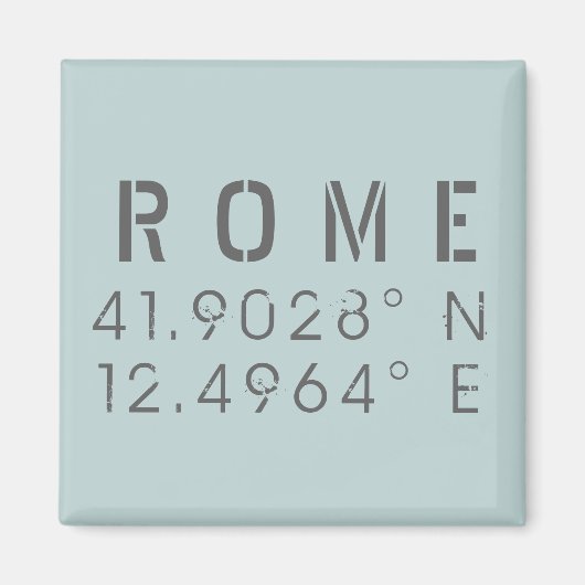 Rome Latitude en lengtegraad Magneet (Voorkant)