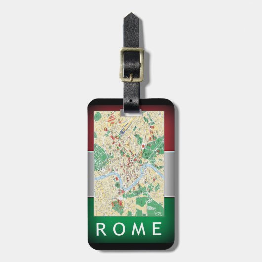 Rome Map Bagagelabel (Voorkant verticaal)