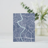 Rome Map Blue Briefkaart (Staand voorkant)