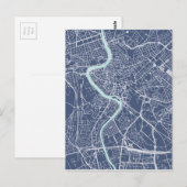 Rome Map Blue Briefkaart (Voorkant / Achterkant)