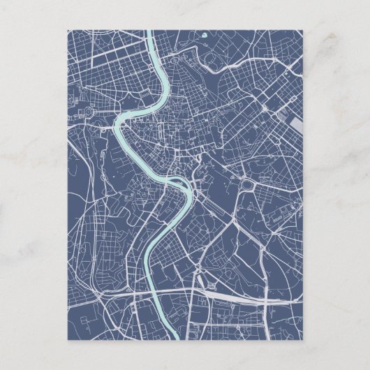 Rome Map Blue Briefkaart (Voorkant)