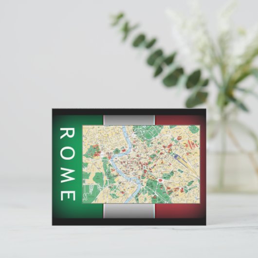 Rome Map Briefkaart (Staand voorkant)