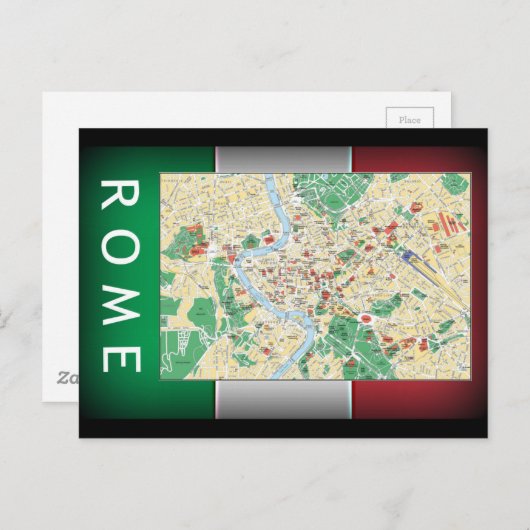 Rome Map Briefkaart (Voorkant / Achterkant)