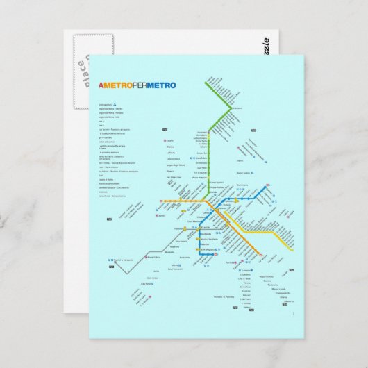 ROME METRO BRIEFKAART (Voorkant / Achterkant)