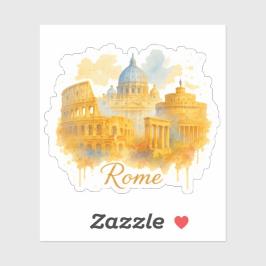 Rome Neon Pop-Art Straatstijl Sticker (Vel)