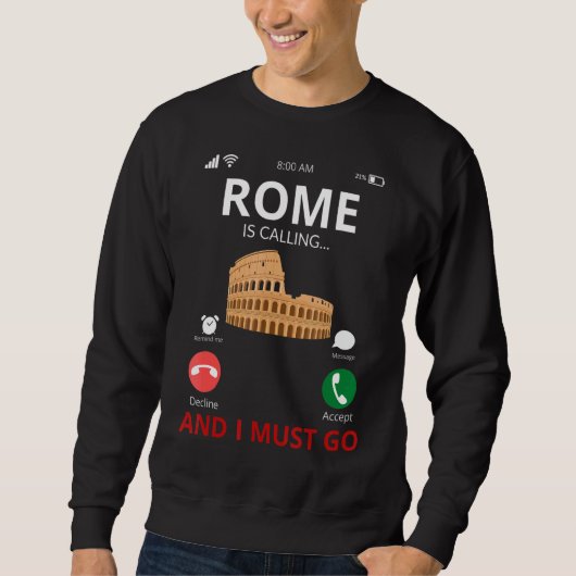Rome noemt Italië Souvenir Trui (Voorkant)