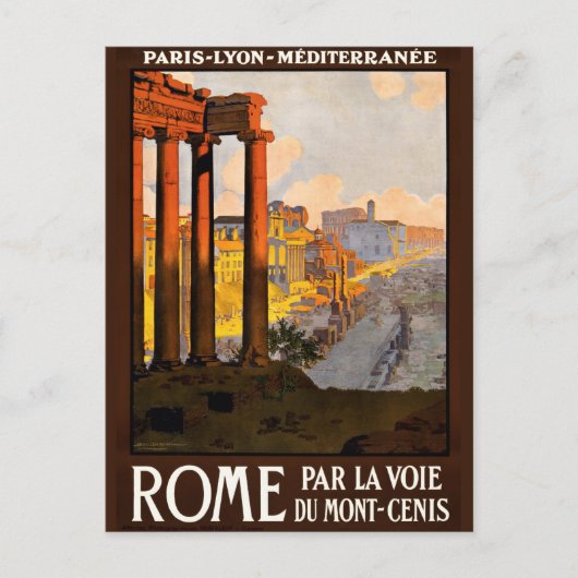 Rome op Dawn Par La Voie Travel Poster 1920 Briefkaart (Voorkant)
