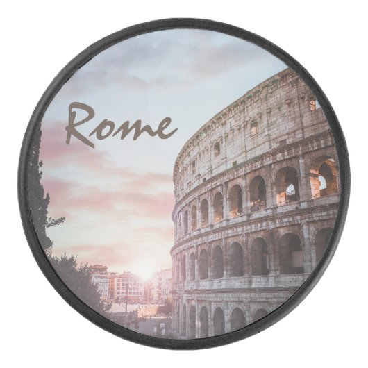Rome Oude Architectuur zonsondergang stadsbeeld Hockey Puck (Voorkant)
