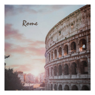 Rome Oude Architectuur zonsondergang stadsbeeld Perfect Poster