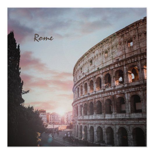Rome Oude Architectuur zonsondergang stadsbeeld Perfect Poster (Voorkant)