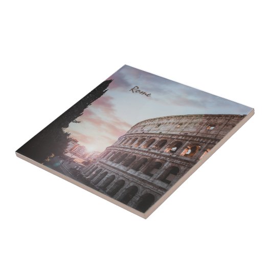 Rome Oude Architectuur zonsondergang stadsbeeld Tegeltje (Zijkant)