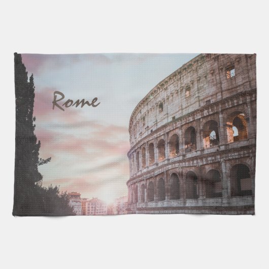 Rome Oude Architectuur zonsondergang stadsbeeld Theedoek (Horizontaal)