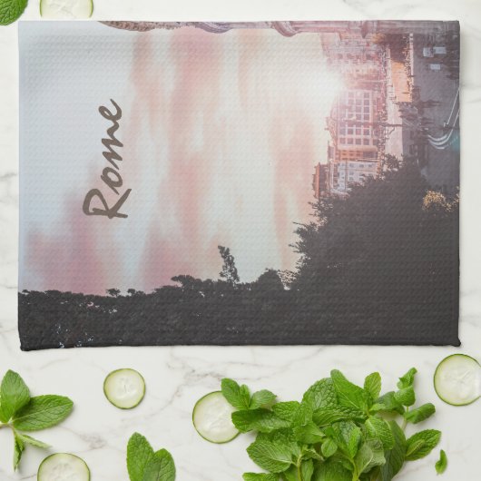 Rome Oude Architectuur zonsondergang stadsbeeld Theedoek (Gevouwen)