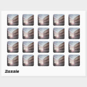 Rome Oude Architectuur zonsondergang stadsbeeld Vierkante Sticker (Vel)