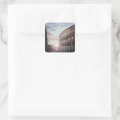 Rome Oude Architectuur zonsondergang stadsbeeld Vierkante Sticker (Tas)