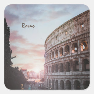 Rome Oude Architectuur zonsondergang stadsbeeld Vierkante Sticker