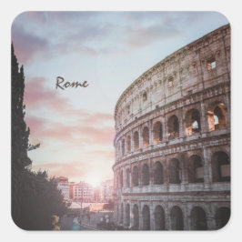 Rome Oude Architectuur zonsondergang stadsbeeld Vierkante Sticker