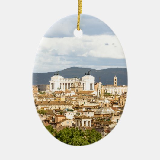 Rome panorama dag in de zomer keramisch ornament (Voorkant)