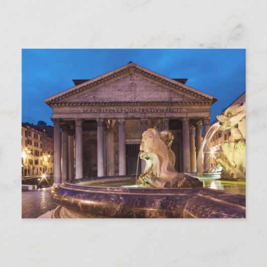 Rome - Pantheon bij nacht briefkaart (Voorkant)