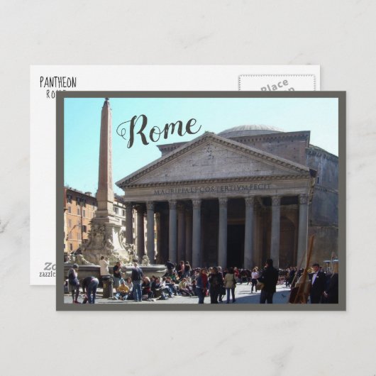 Rome (Pantheon) met tekst Briefkaart (Voorkant / Achterkant)